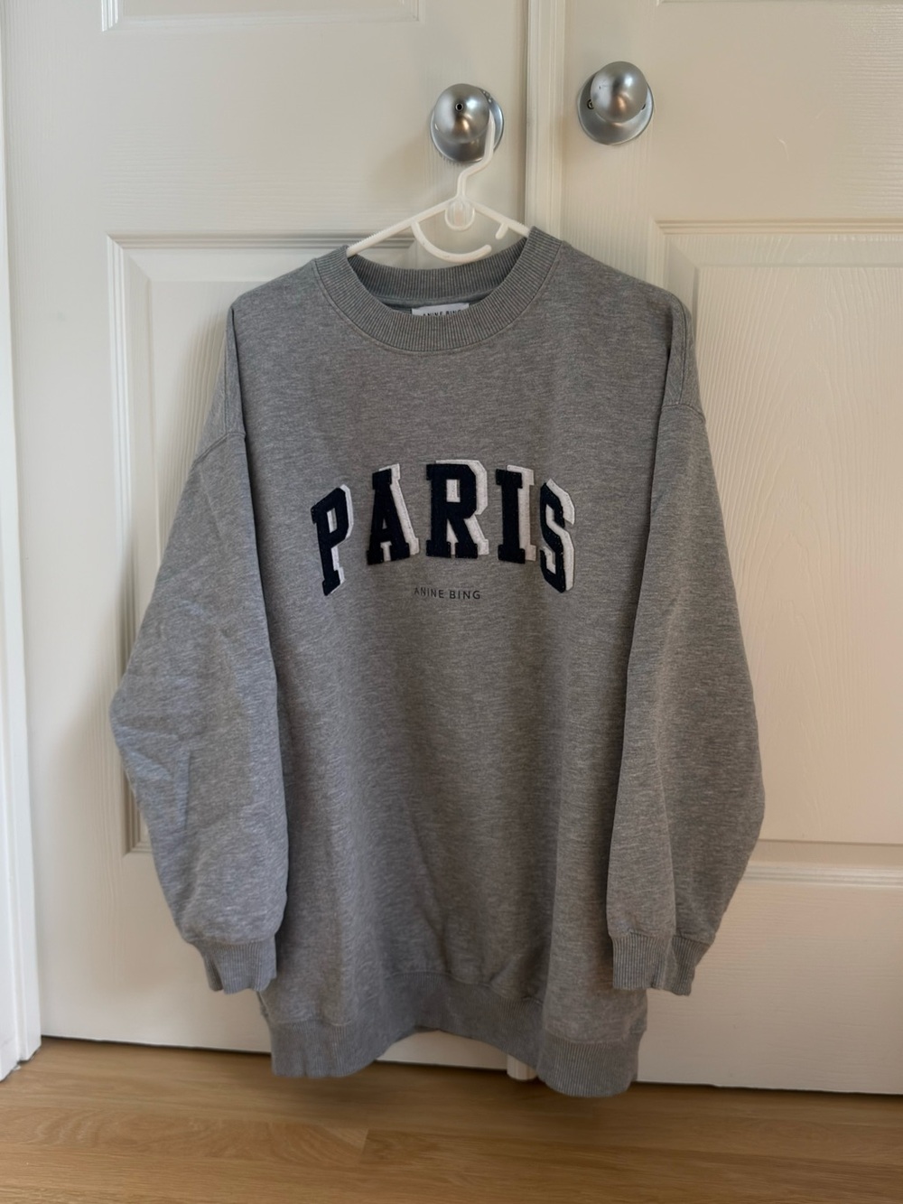 Anine Bing Gray 'PARIS' Crewneck Sweatshirt